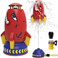 Miniatyrbillede 1 af 7: Sprinkler Raket Launcher Legetøj til Børn - Udendørs Vandlegetøj Vandstænk Raket, Sommerhave Plæner Vandlegetøj Spray 360-Graders Ro Red rocket 25.40 x 12.70 x 12.70 cm