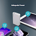 Miniatyrbillede 3 af 6: Mini 10000mAh Bærbar Oplader, Powerbank med Dobbelt Output, Lille Eksternt Batteri Kompakt Slank Tynd til iPhone 11/11 Pro