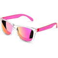 Pikkukuva 2 / 7: Naisten aurinkolasit UV400 peililinsseillä, sopivat ulkoiluun, lomailuun ja ajamiseen Pink Mirrored Lens