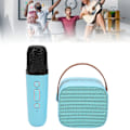 Pikkukuva 1 / 9: Mini Karaoke -laitteisto, tukee Bluetooth AUX USB -muistikorttia, kannettava Bluetooth -kaiutin langattomalla mikrofonilla Blue