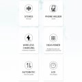 Pikkukuva 9 / 10: Langaton latausasema 15W 3 in 1 Langaton puhelimen laturi Bluetooth-kaiuttimella Digitaalinen herätyskello Black