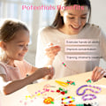 Miniatyrbilde 6 av 7: Armbåndsett, 24 farger vennskapsarmbåndsett ponnyperler for smykkefremstilling, bokstavperler hjerteperler for armbåndfremstilling, ideelle gaver for G