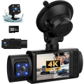 Pikkukuva 1 / 7: Kojelautakamera, 3-kanavainen kojelautakamera, 4K+1080P kojelautakamera edessä ja sisällä, kolminkertainen kojelautakamera autoon, kojelautakamera 32 Gt:n kortilla, 2160P Full UHD, G-sensori, 170°