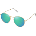Pikkukuva 2 / 6: Pienet pyöreät polarisoidut aurinkolasit naisille ja miehille, klassiset vintage-retrovarjostimet UV400 Gold Greenish Blue