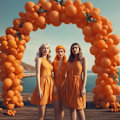Miniatyrbilde 7 av 8: 130 stk oransje ballonger i forskjellige størrelser 18\" 12\" 10\" 5\" Ballongbue sett perfekt for bursdagsfest, konfirmasjon, babyshower, bryllup, ferie Orange