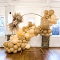 Miniatyrbilde 6 av 7: 129 stk. lysebrune ballonger i latex, forskjellige størrelser 18 12 10 5 tommer, festballongsett til bursdagsfest, babyshower, bryllupsdag, D Light Brown