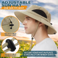 Miniatyrbillede 4 af 8: Unisex Solhat, Vandtæt Bredskygget Bucket Hat Pakkelig Boonie Hat til Fiskeri Vandreture Havearbejde Safari Strand Khaki Green