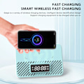 Pikkukuva 7 / 10: Langaton latausasema 15W 3 in 1 Langaton puhelimen laturi Bluetooth-kaiuttimella Digitaalinen herätyskello Blue