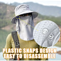 Miniatyrbillede 4 af 6: Solhatte til mænd og kvinder, fiskehat UPF 50+ åndbar bredskygget sommer UV-beskyttelseshat Light Grey