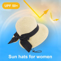 Miniatyrbilde 2 av 7: Solhatter for kvinner UPF 50+ Kvinners lette sammenleggbare/pakkelige strand solhatt Beige