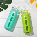 Miniatyrbild 4 av 4: Återanvändbar Boba-mugg - Smoothie-mugg Tumbler Bubble Tea-mugg med brett sugrör och lock Iskaffe Mjölk Juicer Dricksglas