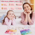 Miniatyrbilde 5 av 6: 4800 stk leireperler for armbåndsett 48 farger flate runde polymerleireavstandsperler Heishi-perler for smykkefremstilling, for jenter 8-12, preppy, gavepakke