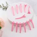 Miniatyrbilde 9 av 9: 12 stk hårklemmer for stylingseksjoner, 3,1 tommer matte alligator hårklemmer hårspenner ingen brett ande nebb hårklemme Pink