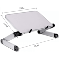 Miniatyrbilde 2 av 4: Sammenleggbart Laptop Stativ Justerbart Stativ Aluminium Bordstativ Universalt Bord Bærbart Ergonomisk Stativ (Hvit)