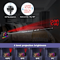Miniatyrbild 4 av 8: Projektionsväckarklocka, 7-tums RGB digital väckarklocka med 10 färgers nattlampa, digitala klockor Projektion på takvägg 180° roterbar, 6-nivåers Br white