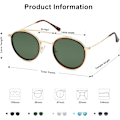 Pikkukuva 3 / 6: Retro pyöreät kaksoissiltajouset polarisoidut aurinkolasit naisille ja miehille Vintage Circle UV400 Sunnies SJ1104 Brown Tortoise Green