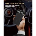 Miniatyrbillede 4 af 8: Herre pung kortholder: Pop-up aluminium etui, premium ægte læder, smart, RFID-blokering, slank, minimalistisk, forlomme - 9-14 kortkapacitet | I ‏‏‎ ‎‎Black