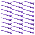 Miniatyrbild 1 av 6: 24-pack ankläppsklipp, 3,35 tum rostfria metallkrokodilklämmor med hål för hårstyling, hårfärgning Purple
