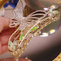 Miniatyrbilde 7 av 7: 2 stk store sommerfugl hårklemmer til å holde håret stort sklisikkert sterkt metallkjeve hårklemmer flerfarget for kvinner søte hodeplagg gaver Butterfly-3