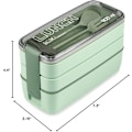 Pikkukuva 7 / 7: 3-osastoinen pinottava Bento-lounasrasia - vehnäolki, tiivis, 901 ml - BPA-vapaa, mikroaaltouunin ja astianpesukoneen kestävä aterian valmistukseen green
