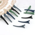 Miniatyrbilde 6 av 9: 12 stk hårklemmer for stylingseksjoner, 3,1 tommer matte alligator hårklemmer hårspenner ingen brett andebildet hårklemme Black,Grey,Blue,Green
