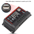 Miniatyrbillede 6 af 8: LCD Solcelle Laderegulator 5V /2.5A Dobbelt USB PWM Cellepanel Regulator Automatisk Identifikation 12V 24V50A