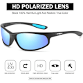 Pikkukuva 2 / 7: Polarisoidut urheiluaurinkolasit miehille pyöräilyyn, ajoon ja kalastukseen, 100 % UV-suoja Black Frame Blue