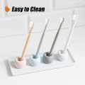 Miniatyrbild 6 av 7: Snygg Mini Keramik Tandborsthållare Stativ för Badrum Toalettbord Skivor (1-Pack Vit) White
