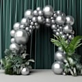 Miniatyrbilde 5 av 7: 130PCS metalliske sølvballonger i forskjellige størrelser 18\" 12\" 10\" 5\" ballongbue sett perfekt for bursdagsfest, konfirmasjon, babyshower, bryllup, Metallic Silver