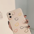 Miniatyrbild 3 av 5: iPhone 12 Skal, Smiley Smile Face Söt Målad Design Mjuk Flytande Silikon för Kvinnor Flickor Mode Slim Mjuk Flexibel TPU Gummi för