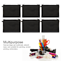 Miniatyrbillede 2 af 5: 10 stk. Canvas Kosmetikpung med Sort Lanyard Bærbar Multifunktionel Blank DIY Craft Taske til Rejse Makeup Taske Black