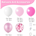 Miniatyrbillede 2 af 7: Pink Ballonbue Guirlande Kit - 5 12 18 Tommer Balloner Forskellige Størrelser DIY Dekorationssæt Perfekt til Fødselsdag Bryllup og Begivenheder Pink