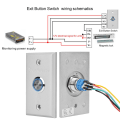 Miniatyrbillede 6 af 7: Dør adgangskontrol system exit knap dør tryk release switch med indikator lys
