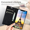 Miniatyrbillede 4 af 6: Etui til iPhone 13 Pro med kortholder, sort PU læder etui, Wallet Flip til Apple iPhone 6,1 tommer
