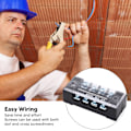 Miniatyrbilde 6 av 7: Terminal Strip Dobbel Rad Høy Strøm M3 Skrue Wire Barrier Block med Deksel 15A 600V 5stk