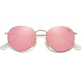 Pikkukuva 1 / 6: Pienet pyöreät polarisoidut aurinkolasit naisille ja miehille, klassiset vintage-retroaurinkolasit UV400 Gold Pink