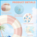 Miniatyrbild 4 av 7: 2-pack Pool Floats för Barn - Uppblåsbara Badringar för Pojkar & Flickor, Runda Flytande Ringar för Pool, Strand & Sjö, Sommarvattenleksaker, Bl 2pcs Blue