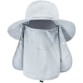 Miniatyrbillede 1 af 6: Solhatte til mænd og kvinder, fiskehat UPF 50+ åndbar bredskygget sommer UV-beskyttelseshat Light Grey