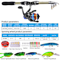 Miniatyrbild 4 av 7: 1set 1,8M Bärbar Teleskopisk Fiske Spö Med Rulle, Combo Kit För Utomhusfiske, Fiskeutrustning Set För Fiskare