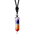 Miniatyrbillede 1 af 7: Krystal Halskæde til Mænd Kvinder Justerbar Reb Hexagonal Punkt Healing Krystal Naturlig Sten Vedhæng Halskæder Ædelsten Smykker 7 Chakra