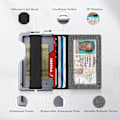Miniatyrbild 2 av 6: Taktisk minimalistisk plånbok för män, smal RFID-blockerande metallkortfodral, framficka Menu2019s läder Dapper Bifold-plånbok med pengaclip Grey
