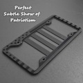 Miniatyrbillede 7 af 7: Silikone Amerikansk Flag Nummerplade Ramme med Relief 3D Stjerner på Sort Matte Covers til Bil Lastbil SUV