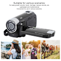 Miniatyrbillede 4 af 6: 4K 48MP DV-kamera 2,7 tommer TFT roterbar skærm 16x digital zoom videokamera med USB-kabel Black