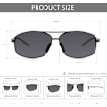 Miniatyrbilde 5 av 6: Ultra lette rektangulære polariserte solbriller UV400 beskyttelse Gray Lens