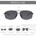 Pikkukuva 5 / 6: Erittäin kevyet suorakulmaiset polarisoidut aurinkolasit UV400-suojalla Gray Lens