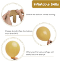 Miniatyrbilde 3 av 7: 129 stk. lysebrune ballonger i latex, forskjellige størrelser 18 12 10 5 tommer, festballongsett til bursdagsfest, babyshower, bryllupsdag, D Light Brown