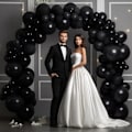 Miniatyrbilde 4 av 7: 130 stk. sorte ballonger i forskjellige størrelser 18\" 12\" 10\" 5\" Ballongbue sett perfekt for bursdagsfest, konfirmasjon, babyshower, bryllup, ferie D Black