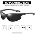Miniatyrbillede 2 af 7: Polariserede sportsolbriller til mænd cykling kørsel fiskeri 100% UV-beskyttelse Black Frame Grey