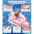Miniatyrbillede 6 af 7: Baby Pool Float med UPF50+ Solskærm, Justerbart Sikkerhedssæde & Oppustelig Balance Halebold - 3-36 Måneder (Pink, L) pink 72*50
