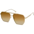 Pikkukuva 1 / 5: Retro Ylisuuret Neliömäiset Polarisoivat Aurinkolasit Naisille Ja Miehille Vintage Sävyt UV400 Klassiset Suuret Metalliset Aurinkolasit Gold Gradient Brown